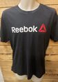 Herren Reebok Tshirt schwarz mit rot-weißem Logo, Größe M 38 im Brustumfang, Baumwolle