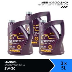 Mannol Energy Combi LL 5W-30 VW BMW LL-04 MB 229.51 3x5 Liter = 15 Liter