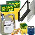 MANN INSPEKTIONSPAKET+5L ORIGINAL 0W-20 ÖL passend für OPEL ADAM 1.0 / 90+115 PS