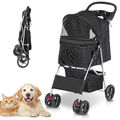 Hundewagen Hundebuggy Katzen Pet Stroller mit 4 Rädern 360° klappbar Oxford 15kg