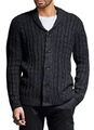 NEU L Herren Cardigan Pullover Strickjacke Männer Stehkragen Baumwolle Slim Fit