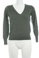 V-Ausschnitt-Pullover Damen Gr. DE 36 grüngrau Casual-Look