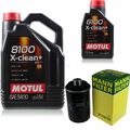 MANN-FILTER Inspektionspaket 6L Motul 8100 X-clean+ 5W-30 für Audi A3 1.8 TFSI