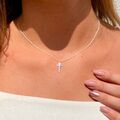 Kreuz Anhänger mit Kette Sterlingsilber 925 Damen | Filigran | Echtschmuck