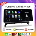 Für BMW X3 F25 X4 F26 NBT 12,3'' Android 14 Autoradio Carplay GPS Navi 8Kern SWC