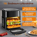 Airfryer XXL Heißluftfritteuse 15L Heissluft Fritteuse Minibackofen 1400W