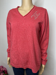 Pullover Strickpullover Wollpullover Kaschmir Anteil Gr 38 Mit Nieten Muster