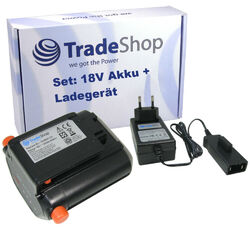 2in1 Set: Li-Ion Akku 18V / 2500mAh + Ladegerät für Gardena 9825-20 9838-20