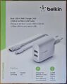 Belkin Dual USB-A Ladegerät Weiß 24Watt (2 x 12 Watt) USB-A-Anschlüsse