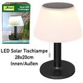 LED Solar Tischlampe 28x20cm Innen / Außen Terrasse Balkon Tischleuchte schwarz