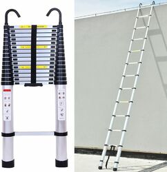 Alu Teleskopleiter Ausziehbar 6,2M 20,3FT Höhe Stehleiter Ladder Mehrzweckleiter