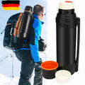 Thermosflasche 2,5L,Doppelwand Edelstahl Isolierflasche,Thermoskanne mit Becher~