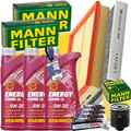 MANN INSPEKTIONSPAKET+3x1L MANNOL NRG 5W30 ÖL passend für VW POLO IV SKODA 1.4