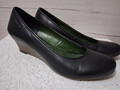 Tamaris Damen Schuhe Pumps Leder Keilabsatz Schwarz Gr.38