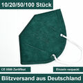 10/20/50/100 FFP2 Schutz Maske Mundschutz Atemschutz Zertifiziert CE 0598 Grün