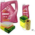 MANN Inspektionspaket 6 L MANNOL Energy 5W-30 für Ford Focus II 2.5 ST Kuga I