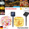 50-200 LED Solar Lichterkette Beleuchtung Lichtschlauch Party Garten Außen Deko