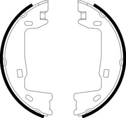 Bremsbackensatz Feststellbremse HELLA PAGID 8DA 355 050-321 für OPEL OMEGA V87 2