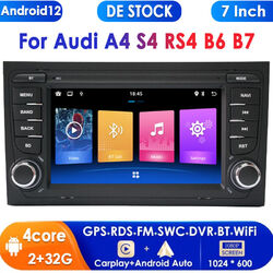 Für Audi A4 2002-2008 Android 12 Autoradio Stereo GPS Sat Navi WIFI CarPlay DAB+