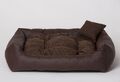 Hundebett Hundekissen Hundesofa Gestepptes Kunst Leder Dunkelbraun XXL 110x90 cm