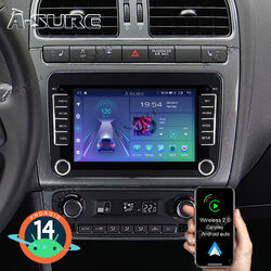 Autoradio 2+32G Android 14 GPS 2din Navi für VW GOLF 5 6 plus Passat Touran Polo