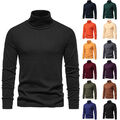 Herren Rollkragen Strick Pullover Langarm Sweatshirt Winter T-Shirt Jumper Hemd