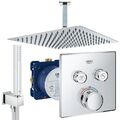 Unterputz Duschsystem mit Kopfbrause 300 x 300, Grohe Grohtherm SmartControl Set