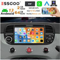 Für Fiat 500 2007-2015 Android13 Autoradio GPS Navi 2+64GB BT Carplay 4 Kern DAB