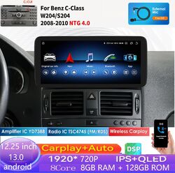 10,25'' Android 13 CarPlay Autoradio GPS 8+128GB Für Mercedes Benz C-Klasse W204