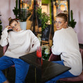 Abeli Damen Pullover Pulli Strick Oversized Creme Sweater Rundhals Lang Lässig