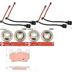 TRW BREMSSCHEIBEN 330mm + BELÄGE HINTEN passend für PORSCHE CAYENNE 9PAHA 330x28mm | NUR für PR-Nummer 1KW, 1KY, 1KZ, E0W