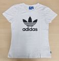 Adidas Damen-T-Shirt mit Logo-Print, Größe 40 (L), Weiß