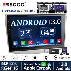 Android13 2+64G 10" Autoradio DAB+ Carplay Für VW Passat B6 B7 GPS NAVI WIFI KAM