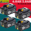 4x Für Makita Akku 18V 6.0AH BL1860B BL1850B BL1830 BL1820 LXT Lithium AKKU LED