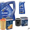 BOSCH Inspektionspaket 6L MANNOL Classic 10W-40 für Fiat Ducato 244 2.8 JTD