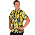 Hawaiihemd mit Bananen-Motiv für Herren Gr. M-XXXL gelb lässiges Urlaubs-Outfit