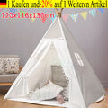 Tipi Zelt für Kinder Spielzelt Tippi Kinderzelt Spielhaus Babyzelt Wigwam Set DE