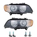 Scheinwerfer Set weiß inkl. OSRAM Lampen H7 HB3 mit LWR Motor für BMW X5 E53