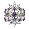 925 Sterlingsilber Ring Birne Amethyst Aquamarin Peridot Edelstein Größe 8