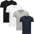 Jack Jones T-Shirt Herren 3-4er PACK Basic S,M,L,XL,XXL V Neck Kurzarm T Shirt 