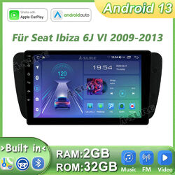 2+32G Android 13 Autoradio Carplay RDS WiFI NAVI GPS Für SEAT IBIZA 6J 2009-2013