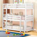 Kinderbett 90x200 cm Etagenbett Dreifach Hoch Stock Holz Bett Hochbett Stockbett