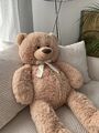 BRUBAKER Großer XXL Teddybär Kuscheltier Teddy 100 cm Beige Stofftier Plüschtier