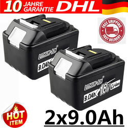 2X Für Makita Ersatzakku BL1860 18V 9AH LXT Li-ion BL1850 BL1840 BL1830 DE