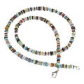 Multicolor Kette Collier Edelstein Achat 925 Silber Halskette Halsschmuck 48cm