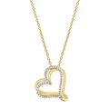 Valentinstag Geschenk 1/4 CT Diamant Zinken Set Diamant Herz Form Halskette für Frauen