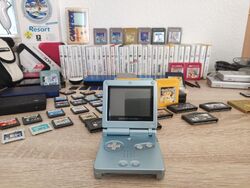 Nintendo Gameboy Advance SP Arctic Blue guter Zustand voll funktionsfähig TOP