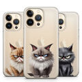 Grumpy Cat lustige Katzenfoto-Design-Gel-Gummi-Handyhülle für iPhone 16 15 14 13