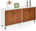 Sideboard Kommode 148x40x76cm mit 4 Türen Anrichte Schrank Küche Wohnzimmer