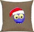 Kinder Kissen, Eule Owl Weihnachten Christmas Winter Schnee Tiere Tier Natur, Ku